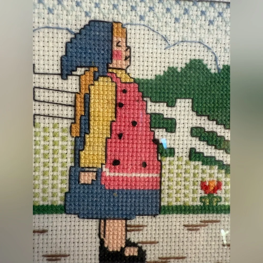 Vintage Cross Stitch HEARTS‎ AND HANDS 13” X 7”